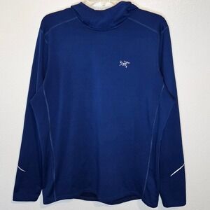 Arcteryx Blue Long Sleeve Hooded Performance Top